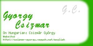 gyorgy csizmar business card
