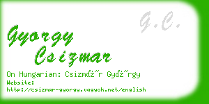 gyorgy csizmar business card